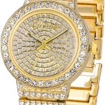 ManChDa Diamond Watch Silver Watch for Women Men Rhinestone Watches Ice Out Watch Full Diamonds Watch Quartz Crystal Stainless Steel Gold Watch Women Men Wrist Watch
